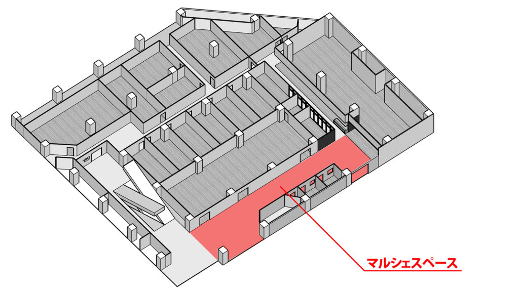 大阪府枚方市のコワーキングスペース「ビィーゴ」のマルシェスペース